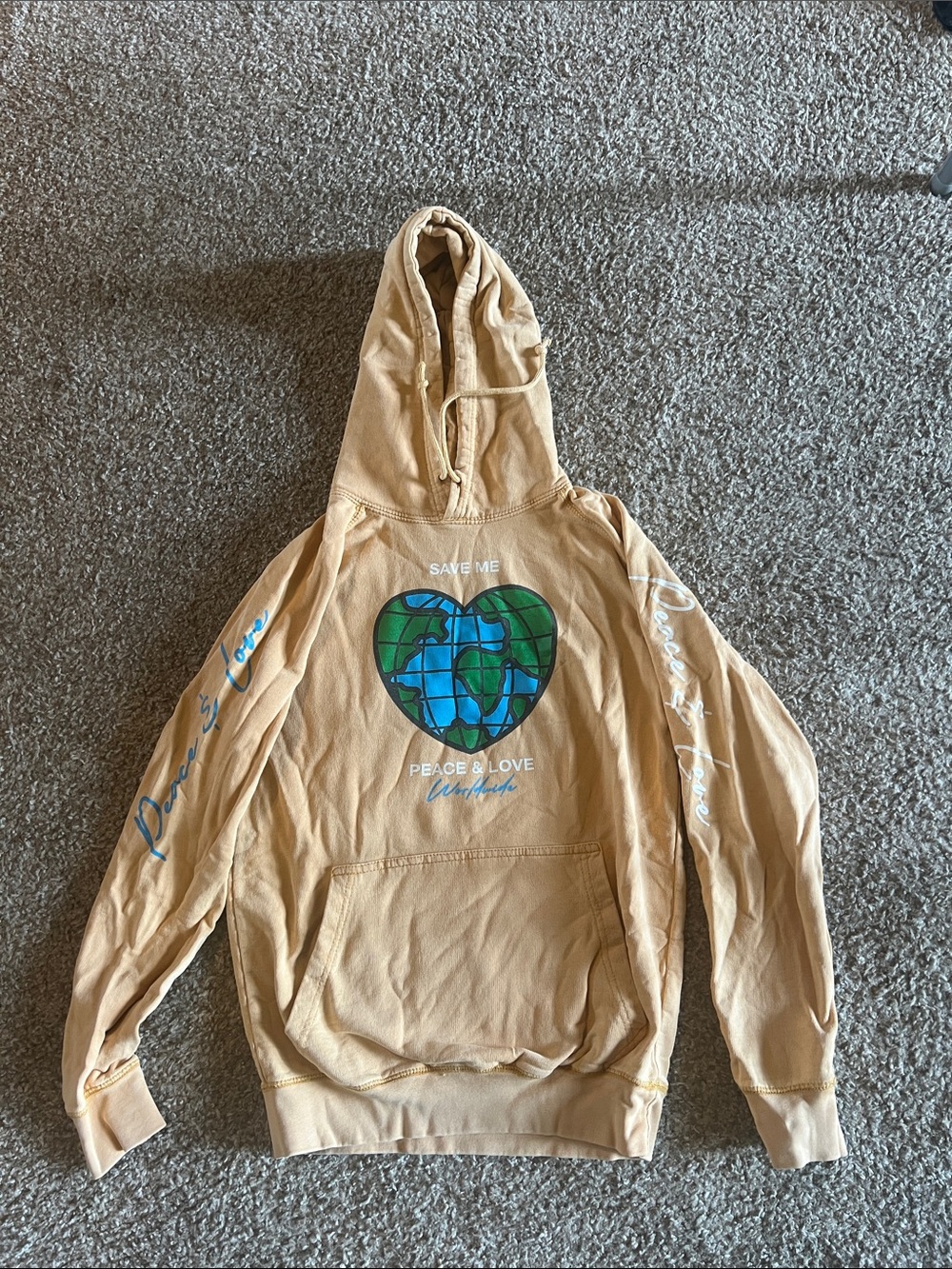 PacSun Beige/Tan Pull-Over Hoodie with Branded Neck Tag